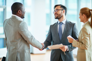 Entrepreneurs discussing a business proposal